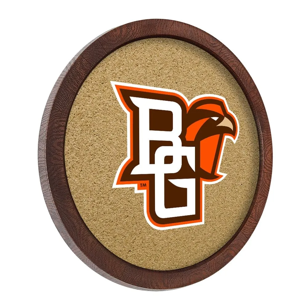 Bowling Green Falcons: "Faux" Barrel Framed Cork Board