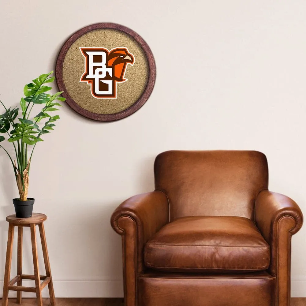 Bowling Green Falcons: "Faux" Barrel Framed Cork Board
