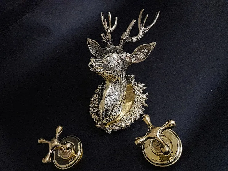 Brass Deer Head Faucet: Elegant Bathroom & Kitchen Tap with Brass Valve