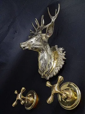 Brass Deer Head Faucet: Elegant Bathroom & Kitchen Tap with Brass Valve