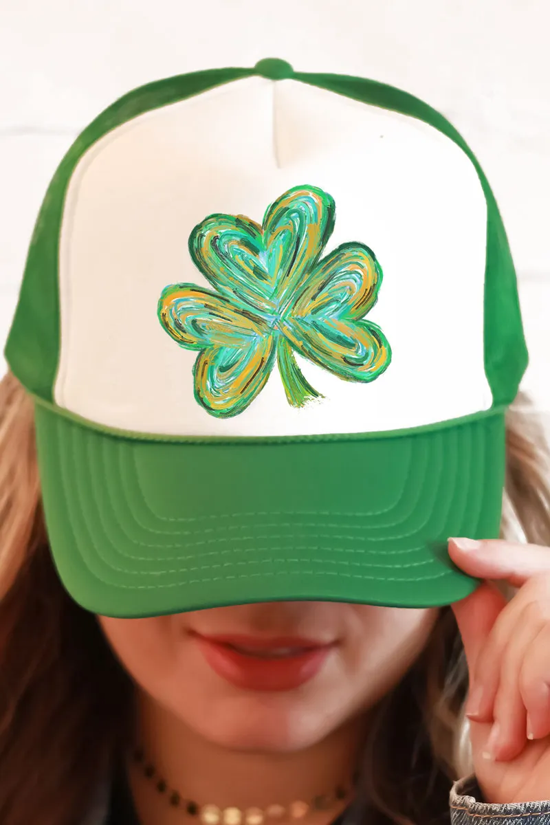 Brushed Clover Foam Mesh Back Trucker Cap