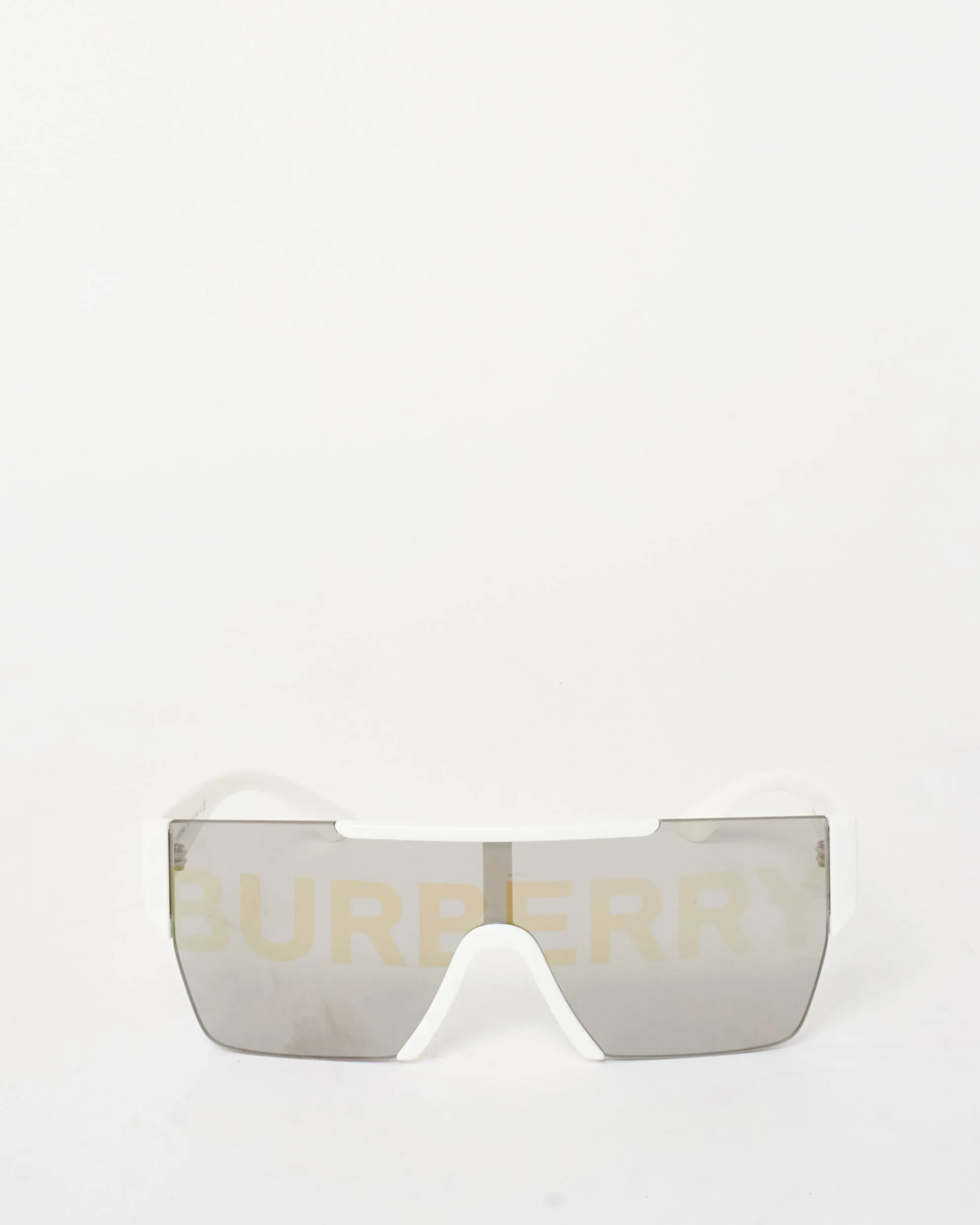 Burberry White & Mirror Lens w/ Yellow Logo BE4291 Sunglasses