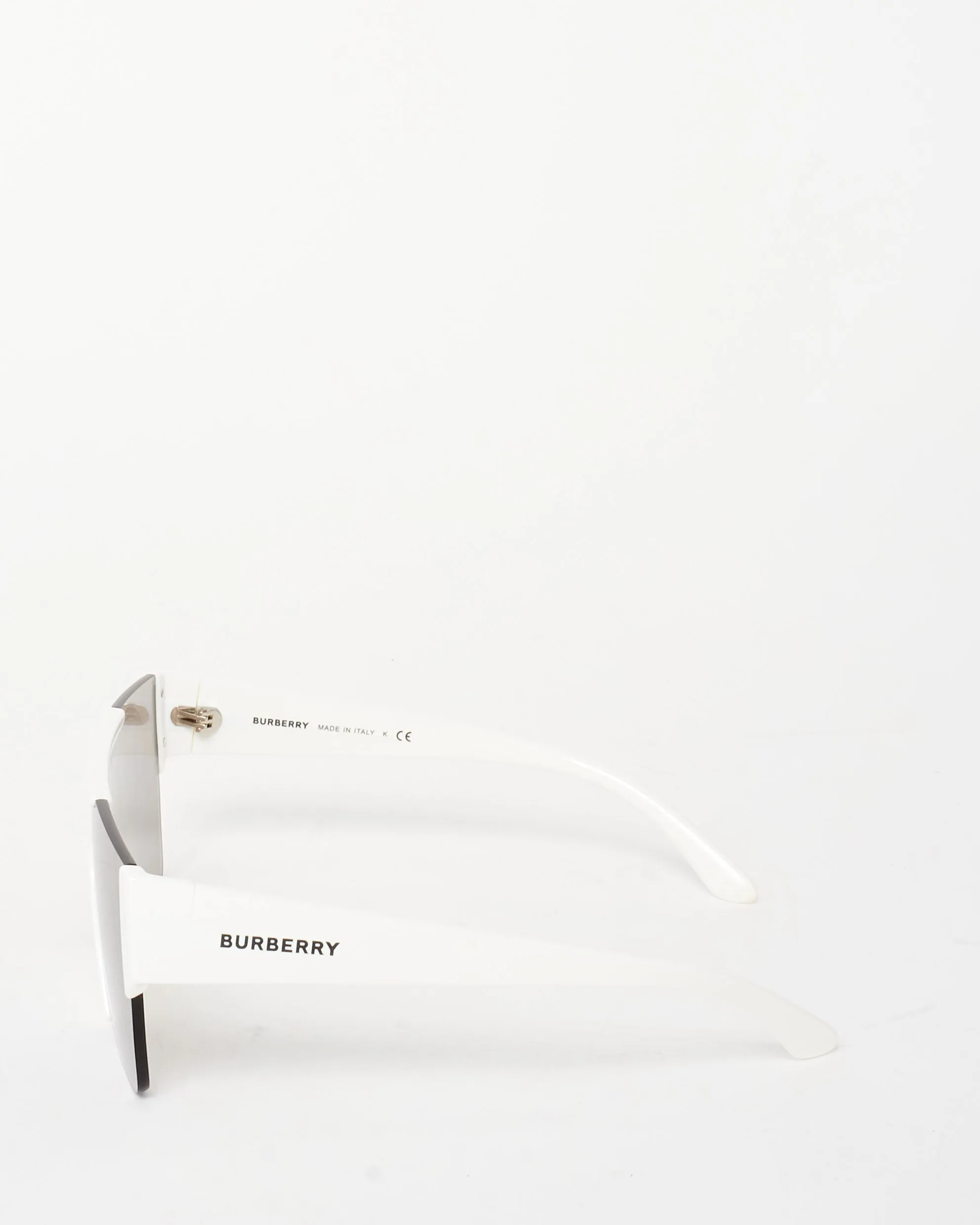 Burberry White & Mirror Lens w/ Yellow Logo BE4291 Sunglasses