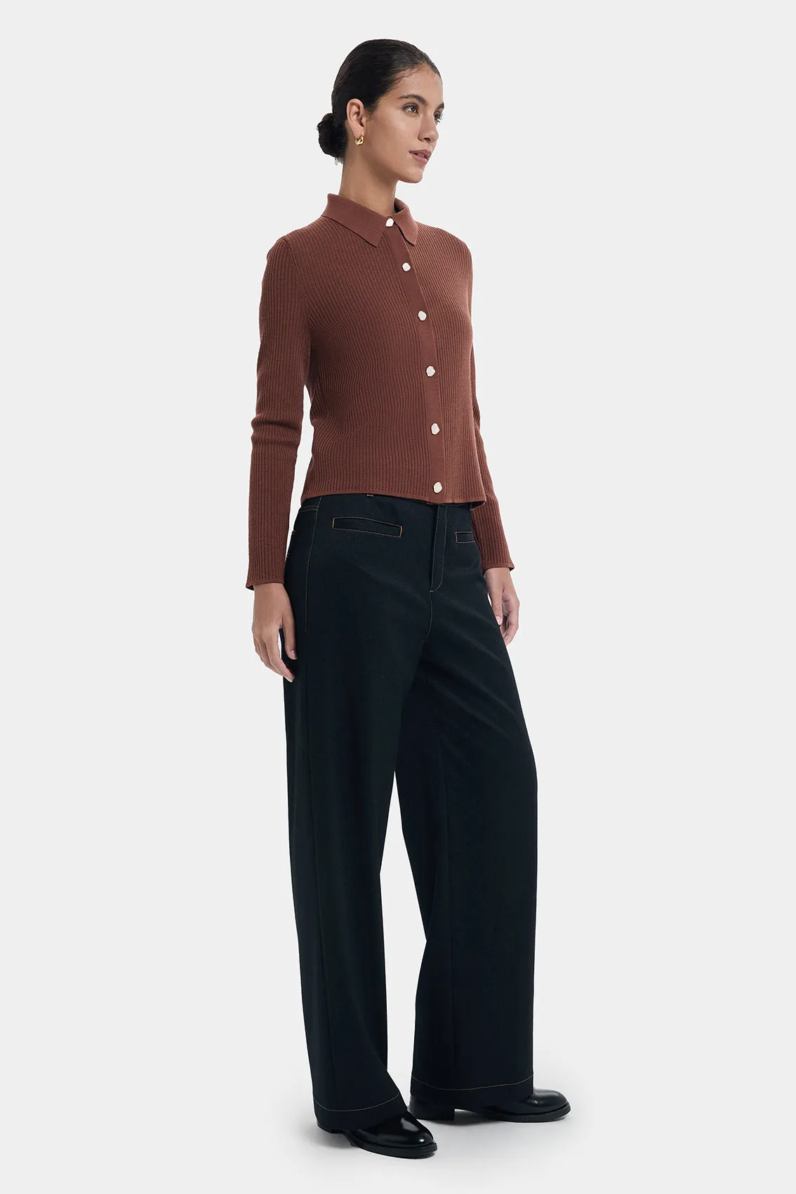 CAMBRIDGE BROWN POLO KNITWEAR