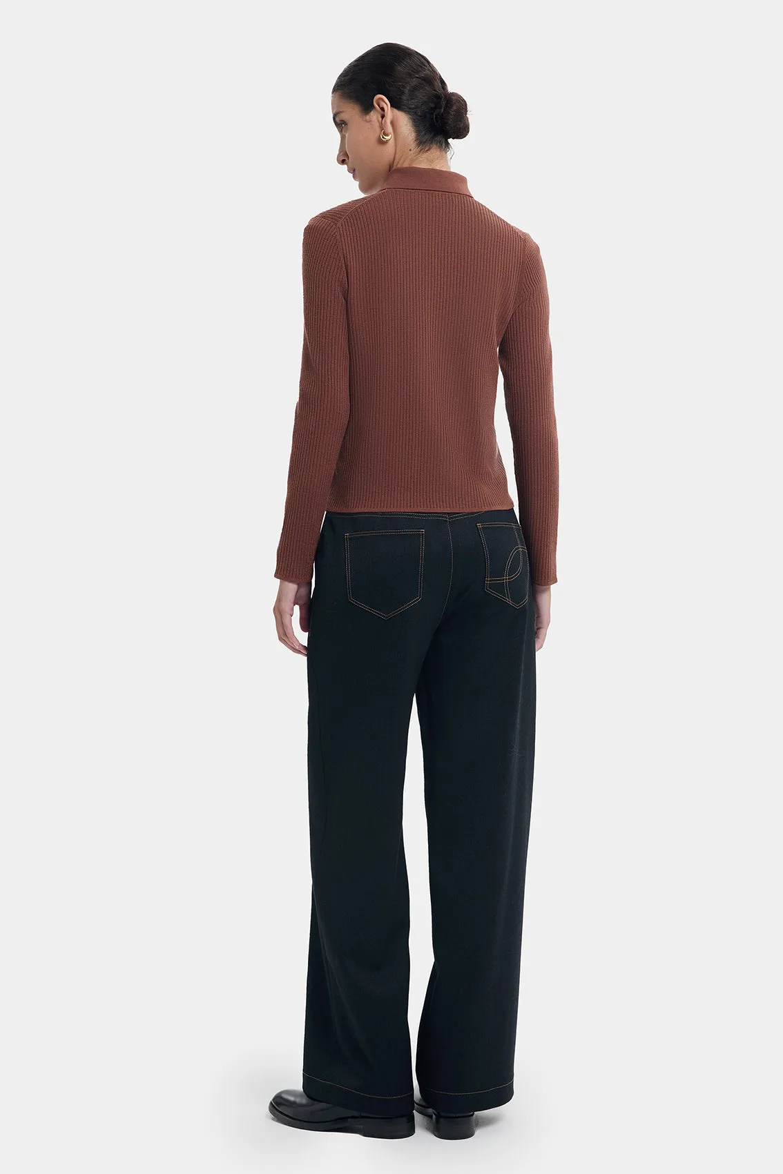 CAMBRIDGE BROWN POLO KNITWEAR