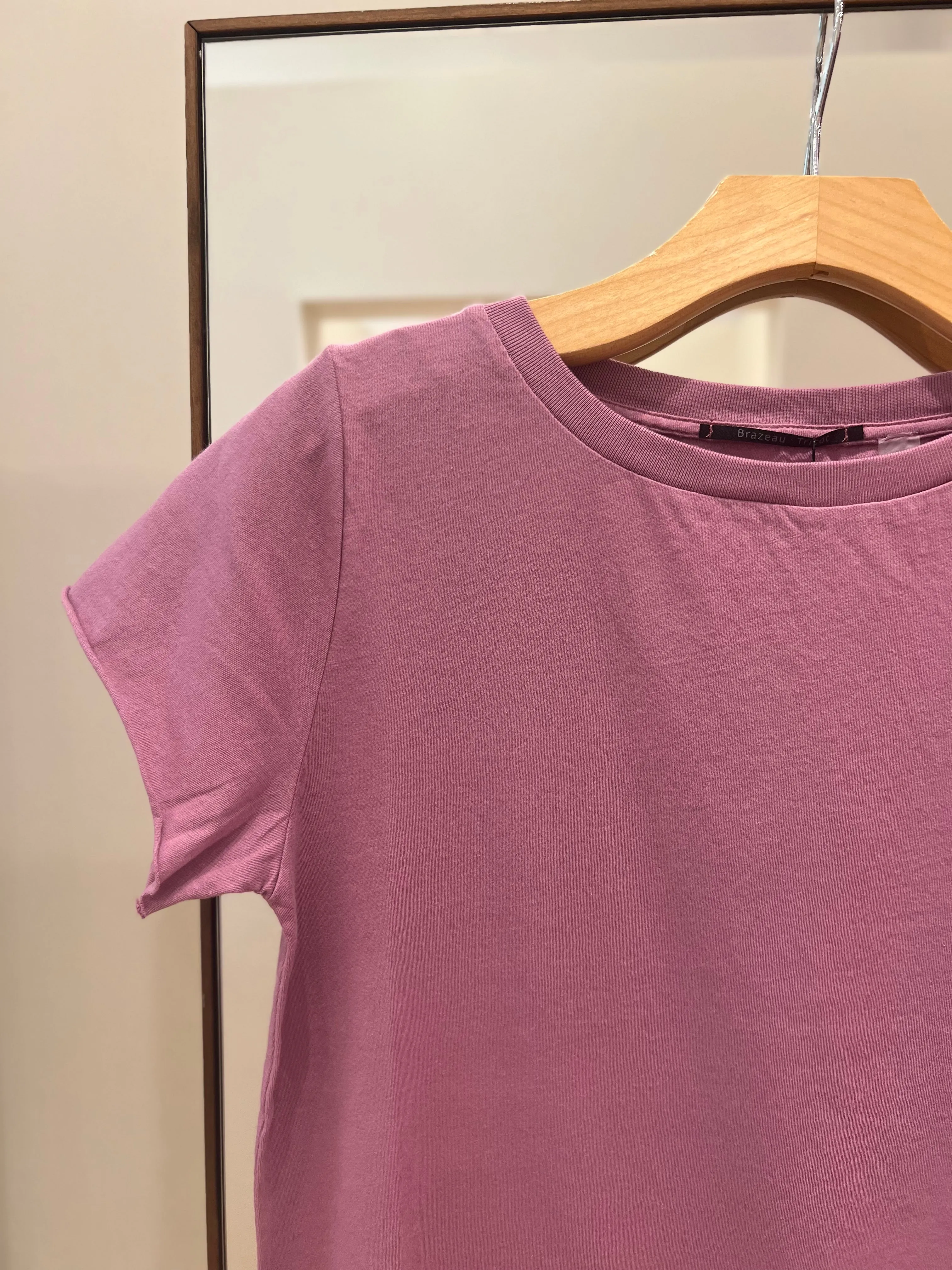 Cap Sleeve cashmere Tee in Rosewood
