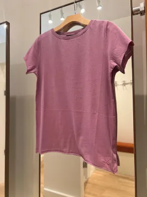 Cap Sleeve cashmere Tee in Rosewood
