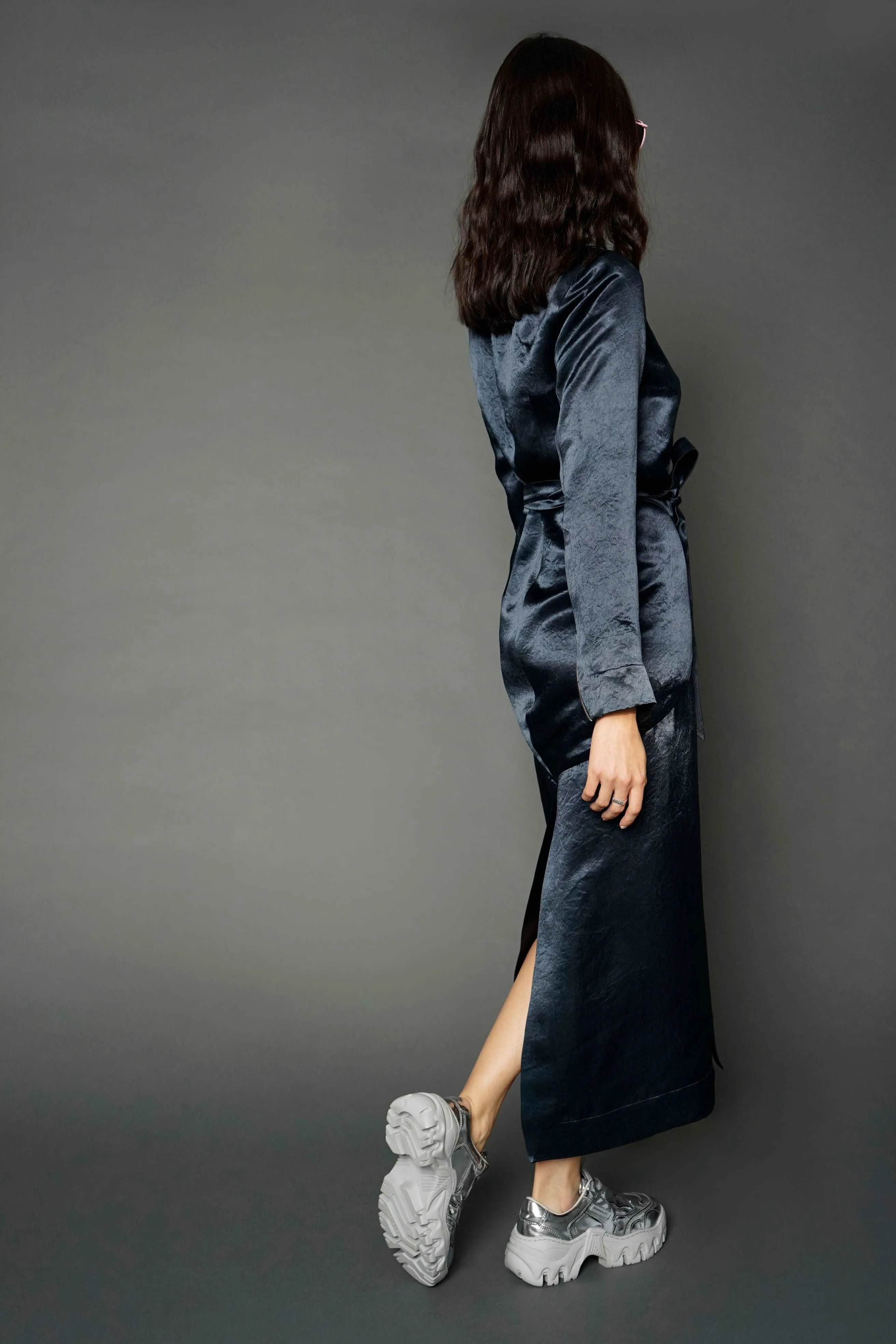 Chani Navy Long Sleeve Wrap Dress