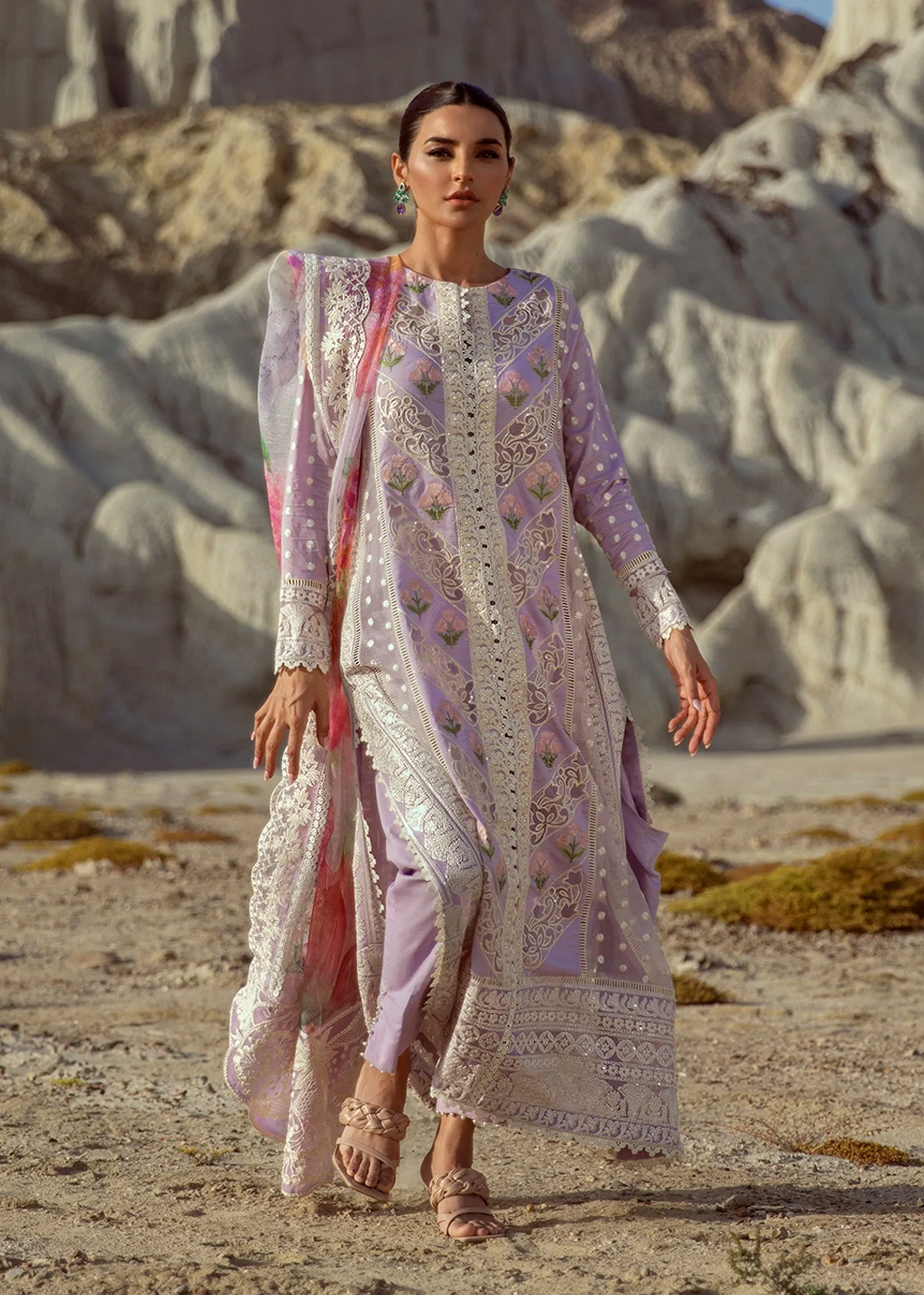 Chikkankari  Reinvented - 7A - Amethyst | Crimson Serendipity Luxury Lawn Collection 2022