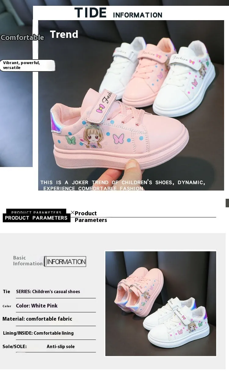 Children's Breathable Sports White Casual Shoes