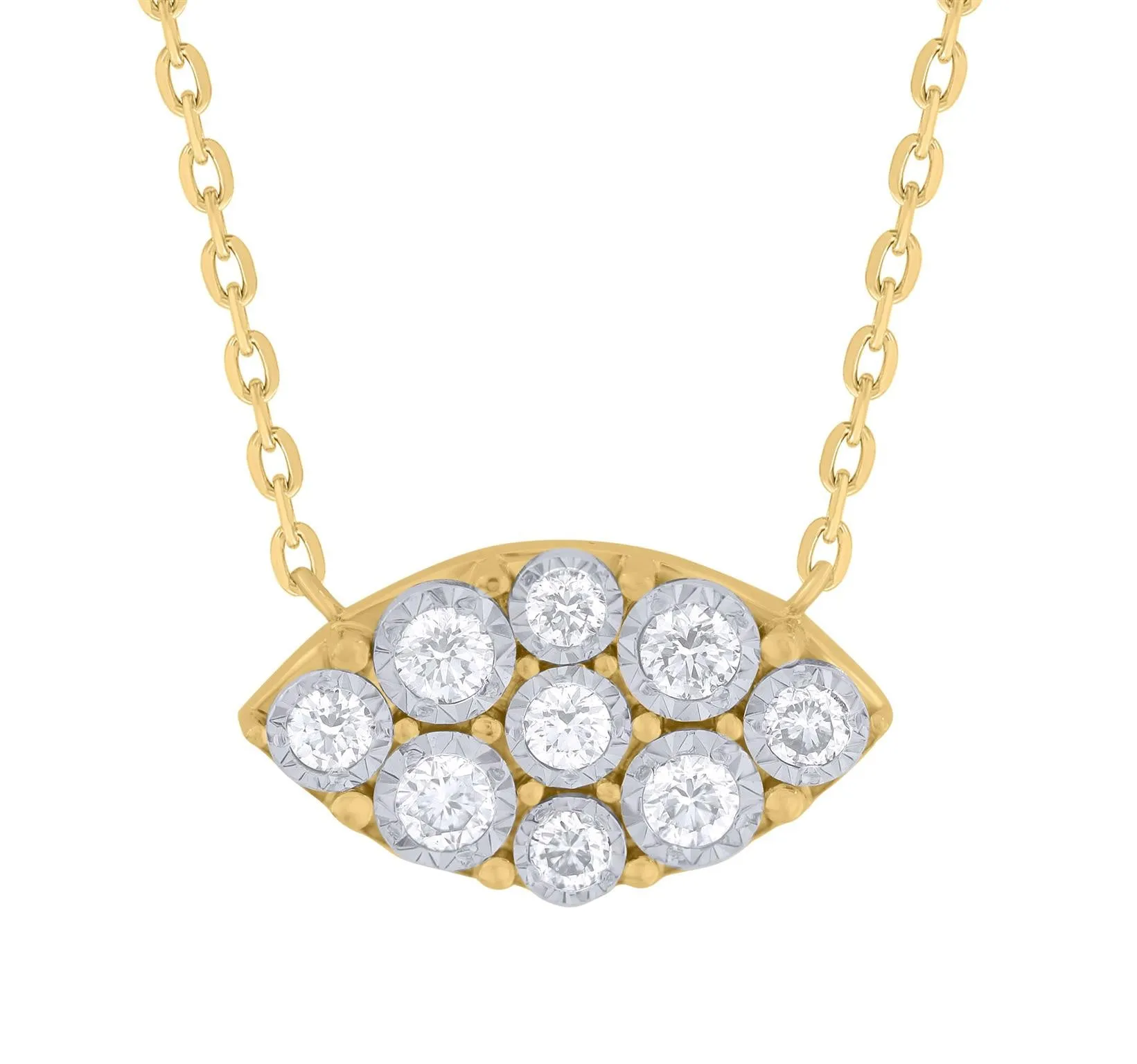 Circle and Eye Shape Pendant Necklace