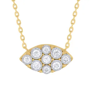 Circle and Eye Shape Pendant Necklace