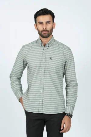 Classic Fit Light Green Lining Casual Shirt LC240621-LGN
