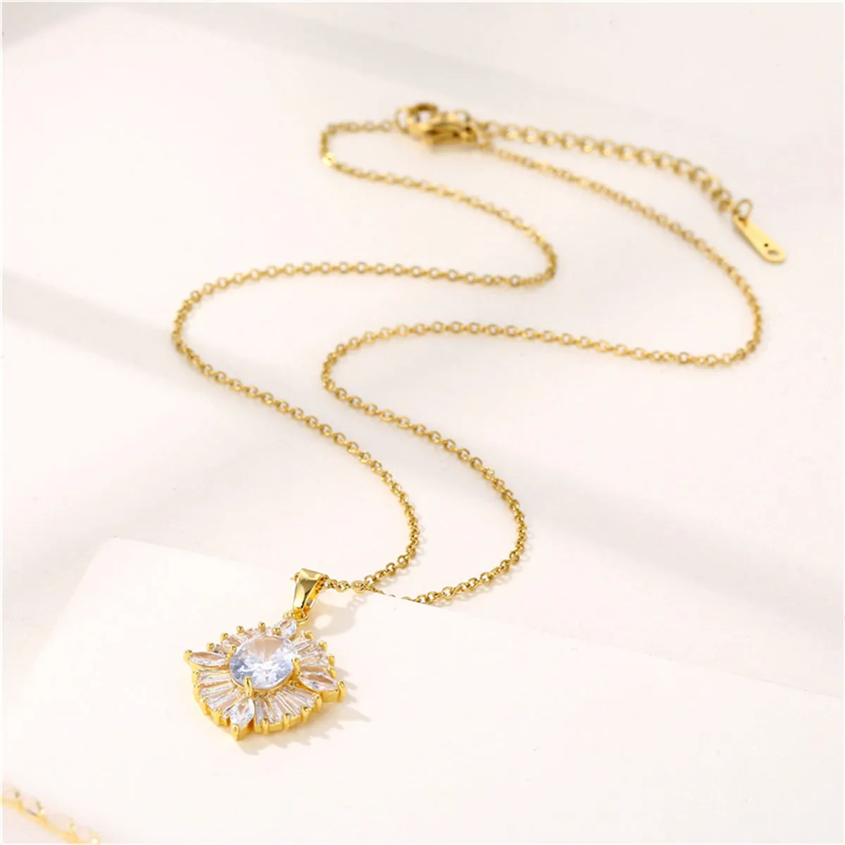 Clear Crystal & 18K Gold-Plated Oval Pendant Necklace
