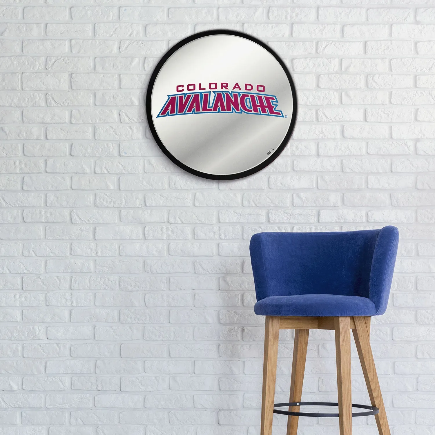 Colorado Avalanche: Secondary Logo - Modern Disc Mirrored Wall Sign