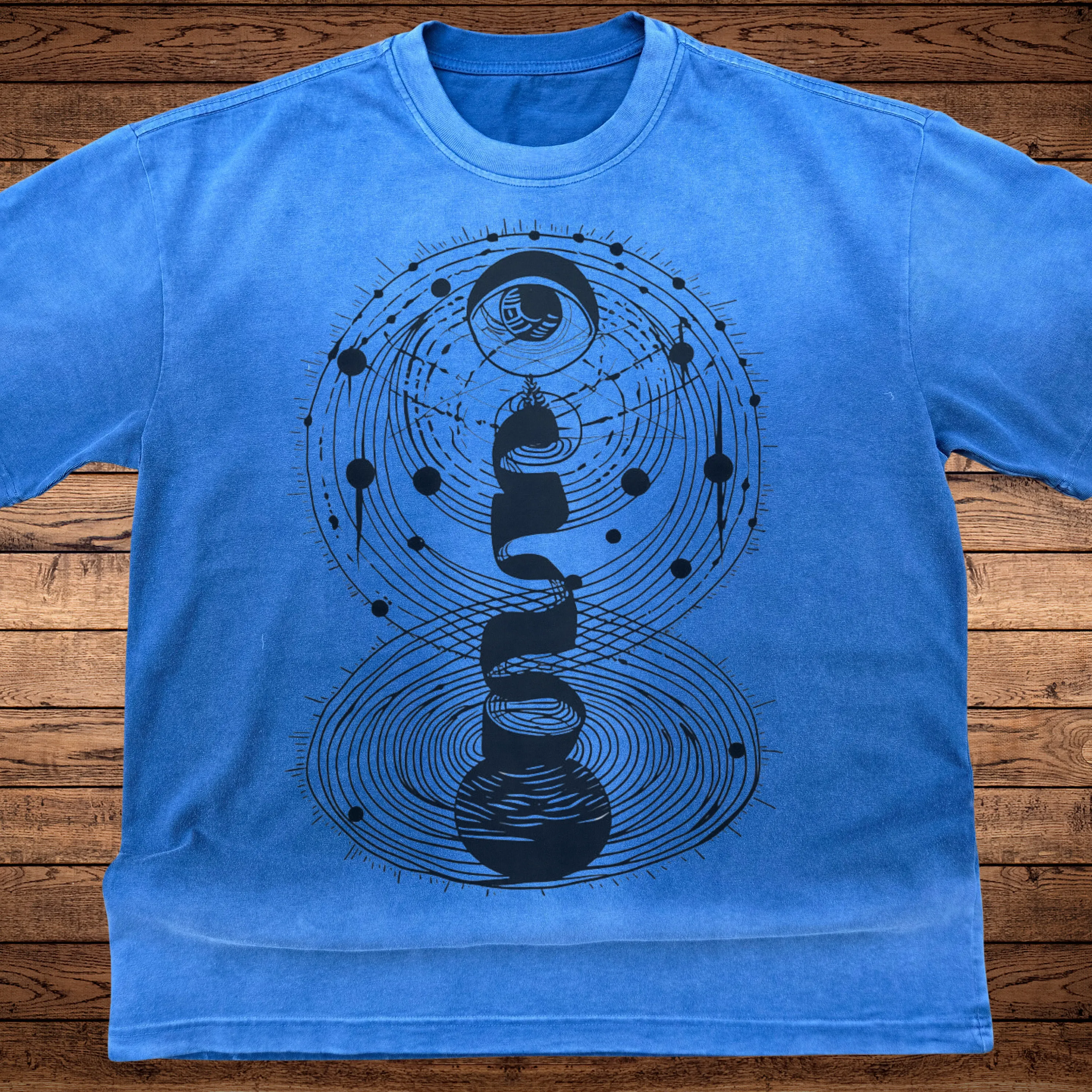 Cosmic Connection - Ultra-Heavyweight Vintage Washed Oversized T-Shirt - 300 GSM