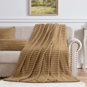 Cotton Co Milan Faux fux Throw 120 X 180cm Stone