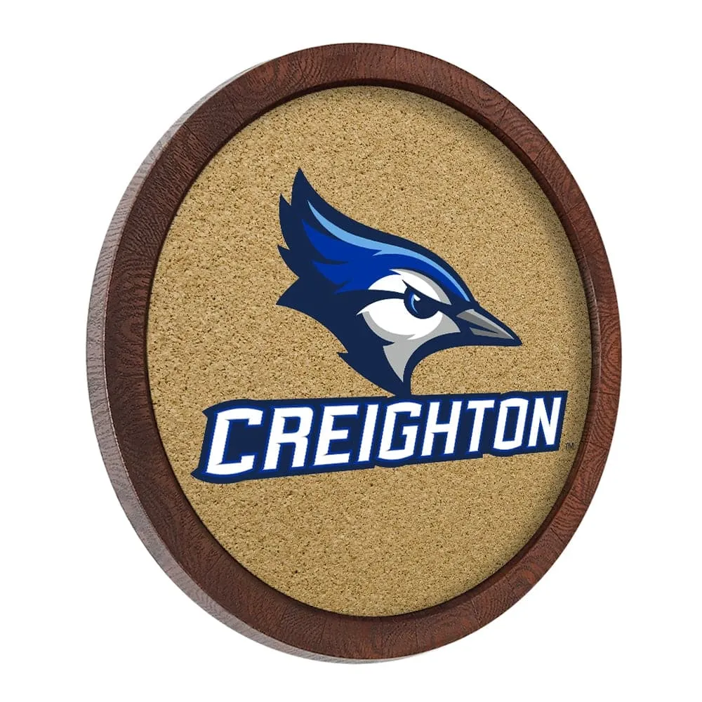 Creighton Bluejays: "Faux" Barrel Framed Cork Board
