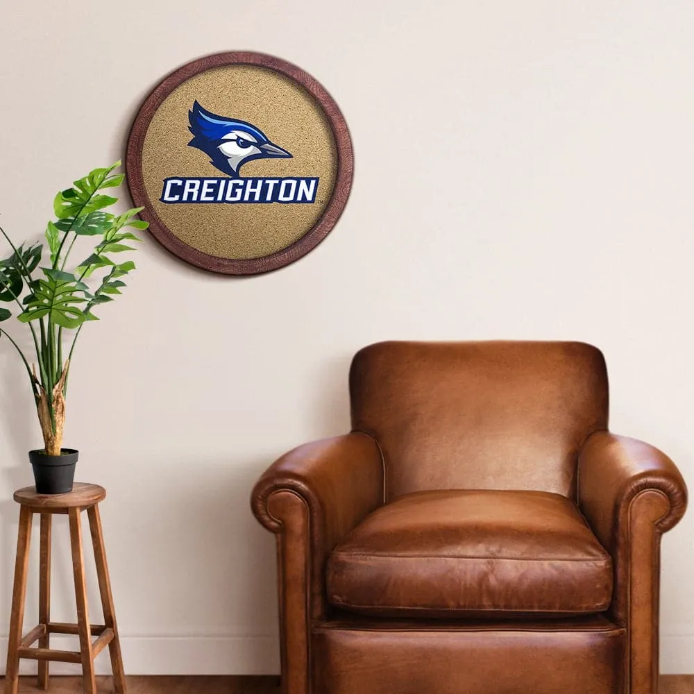 Creighton Bluejays: "Faux" Barrel Framed Cork Board