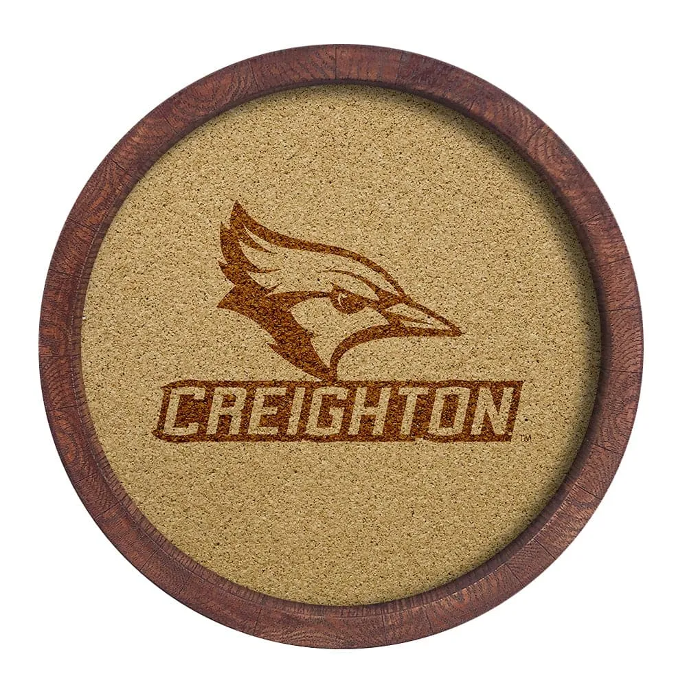 Creighton Bluejays: "Faux" Barrel Framed Cork Board