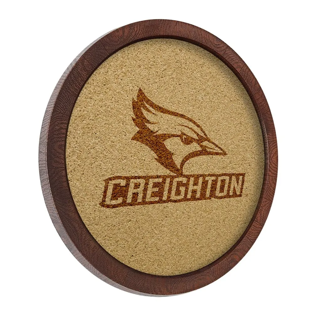 Creighton Bluejays: "Faux" Barrel Framed Cork Board