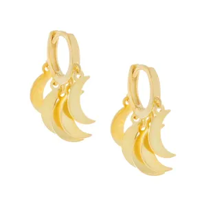 Crescent Dangling Huggie Earring