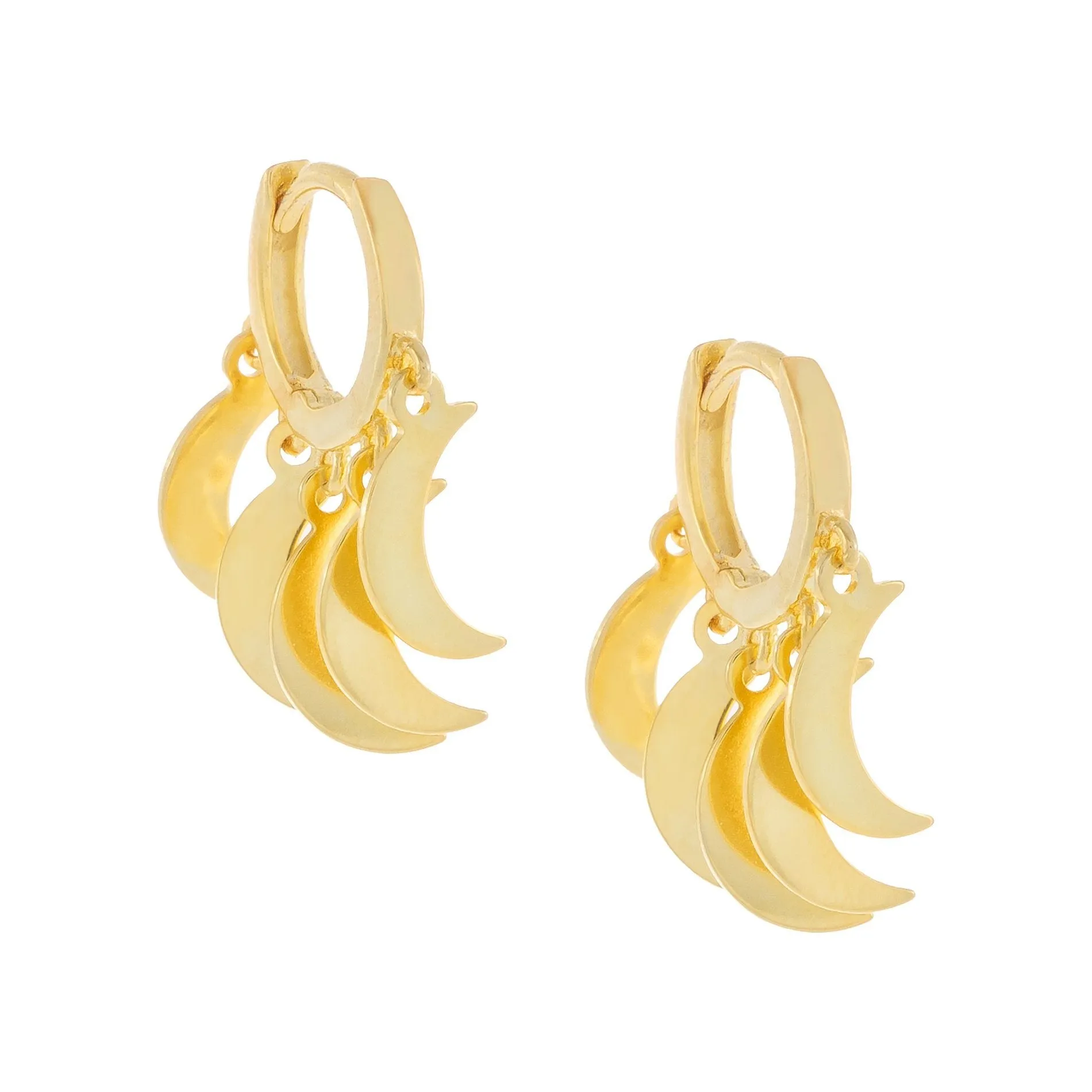 Crescent Dangling Huggie Earring