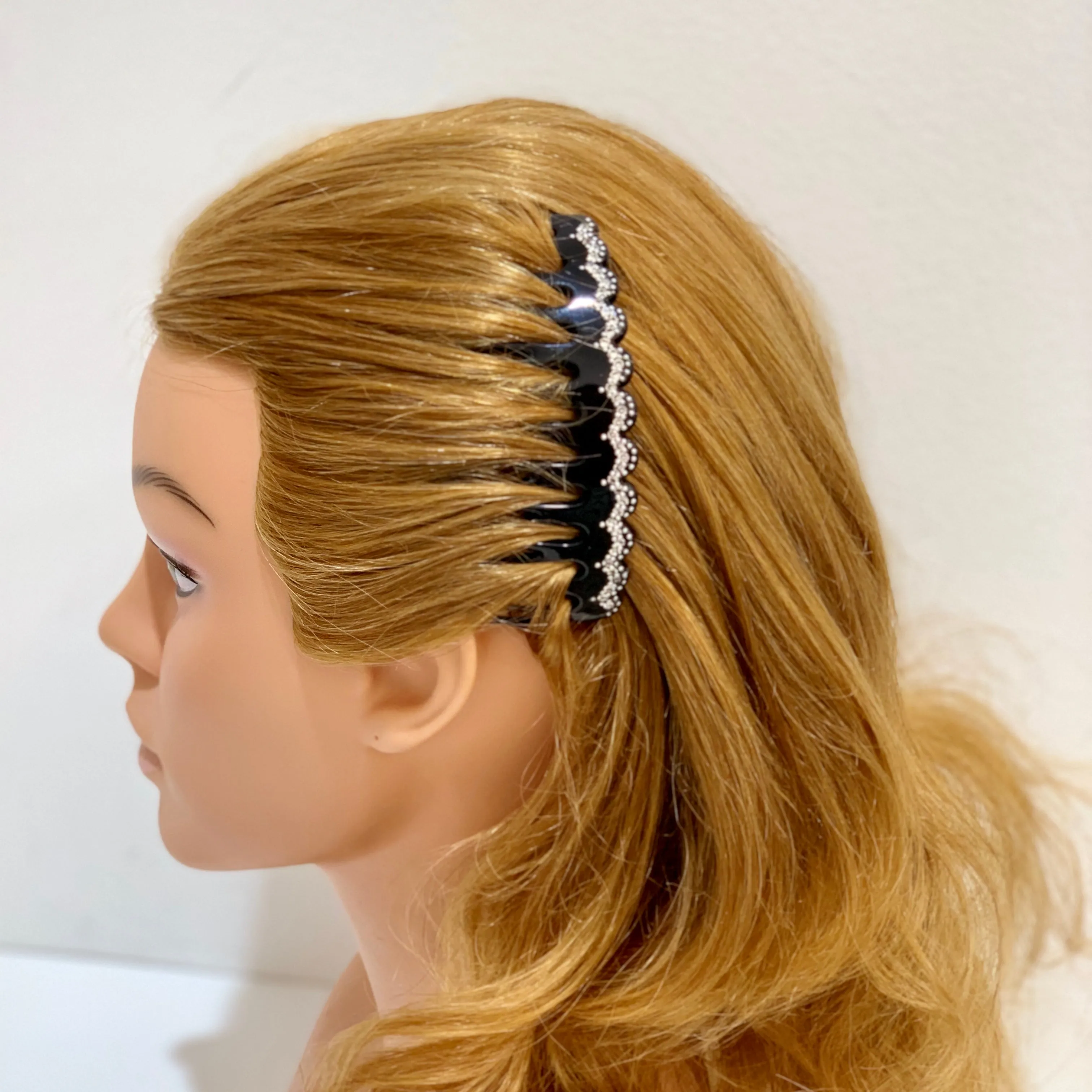 Crystal Arcade Large Black Side Comb