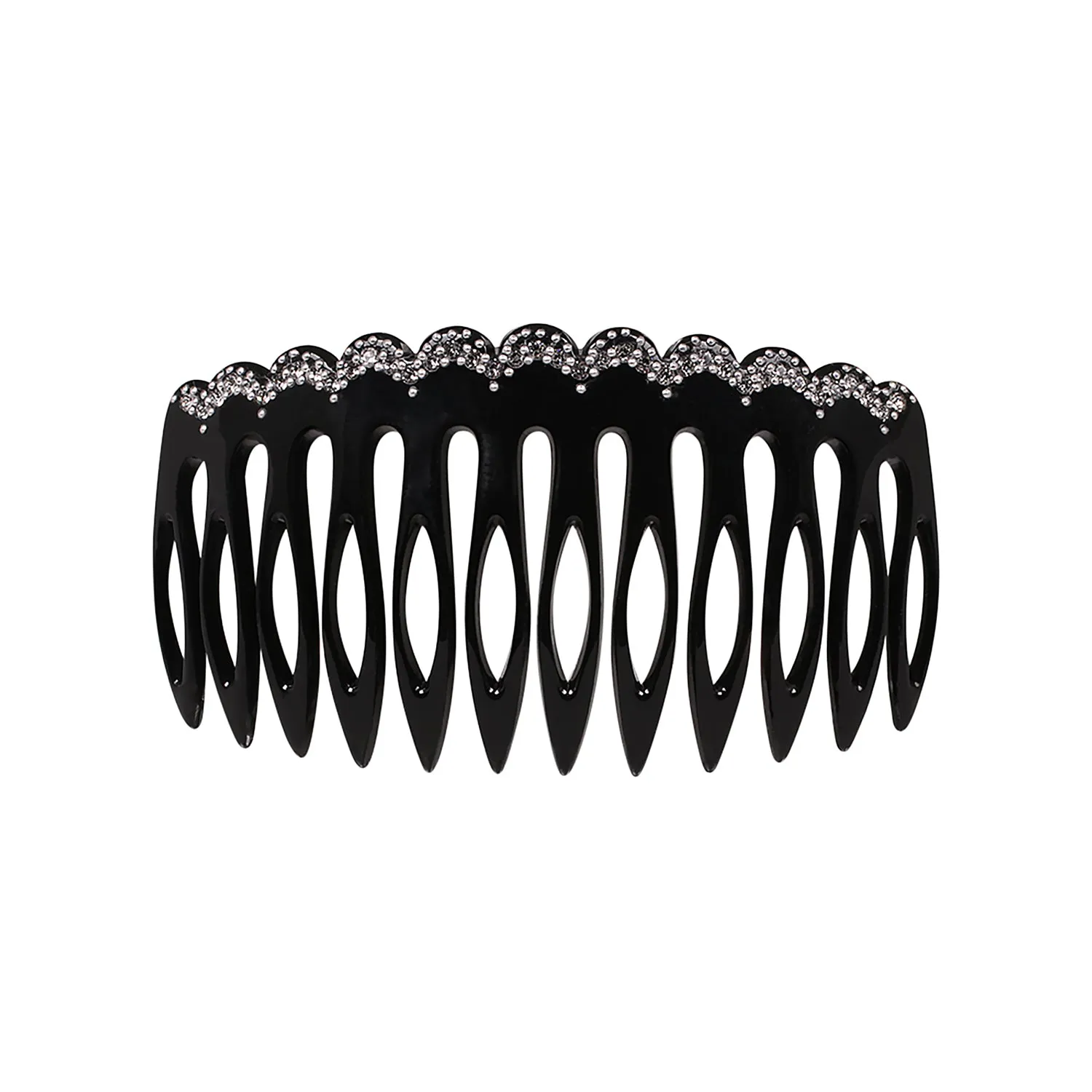 Crystal Arcade Large Black Side Comb