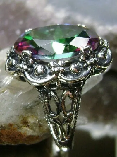 D118, Bouquet Ring, Oval Gemstone, Vintage Style Jewelry, Design#D118