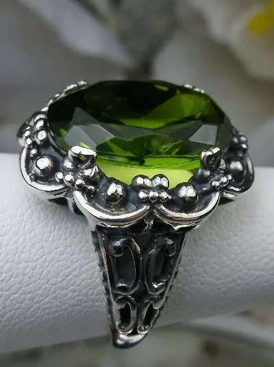 D118, Bouquet Ring, Oval Gemstone, Vintage Style Jewelry, Design#D118