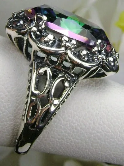 D118, Bouquet Ring, Oval Gemstone, Vintage Style Jewelry, Design#D118