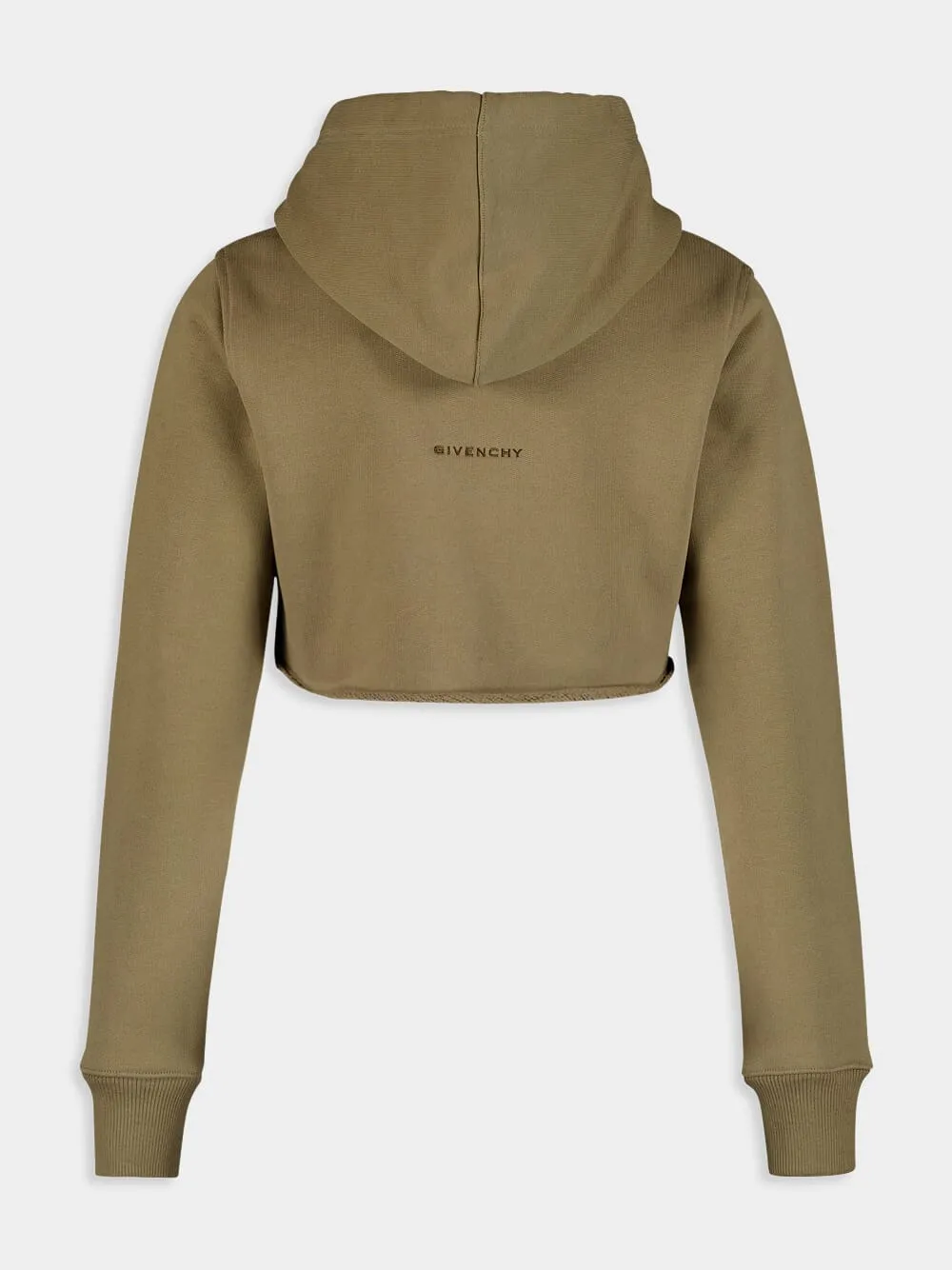 Dark Khaki Cropped Logo Hoodie
