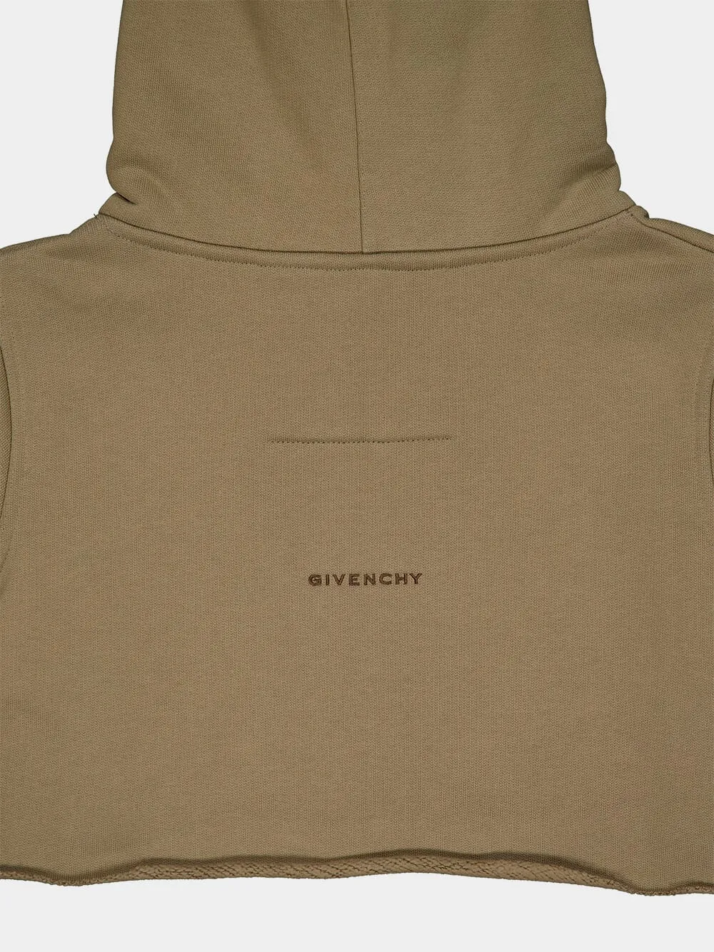 Dark Khaki Cropped Logo Hoodie