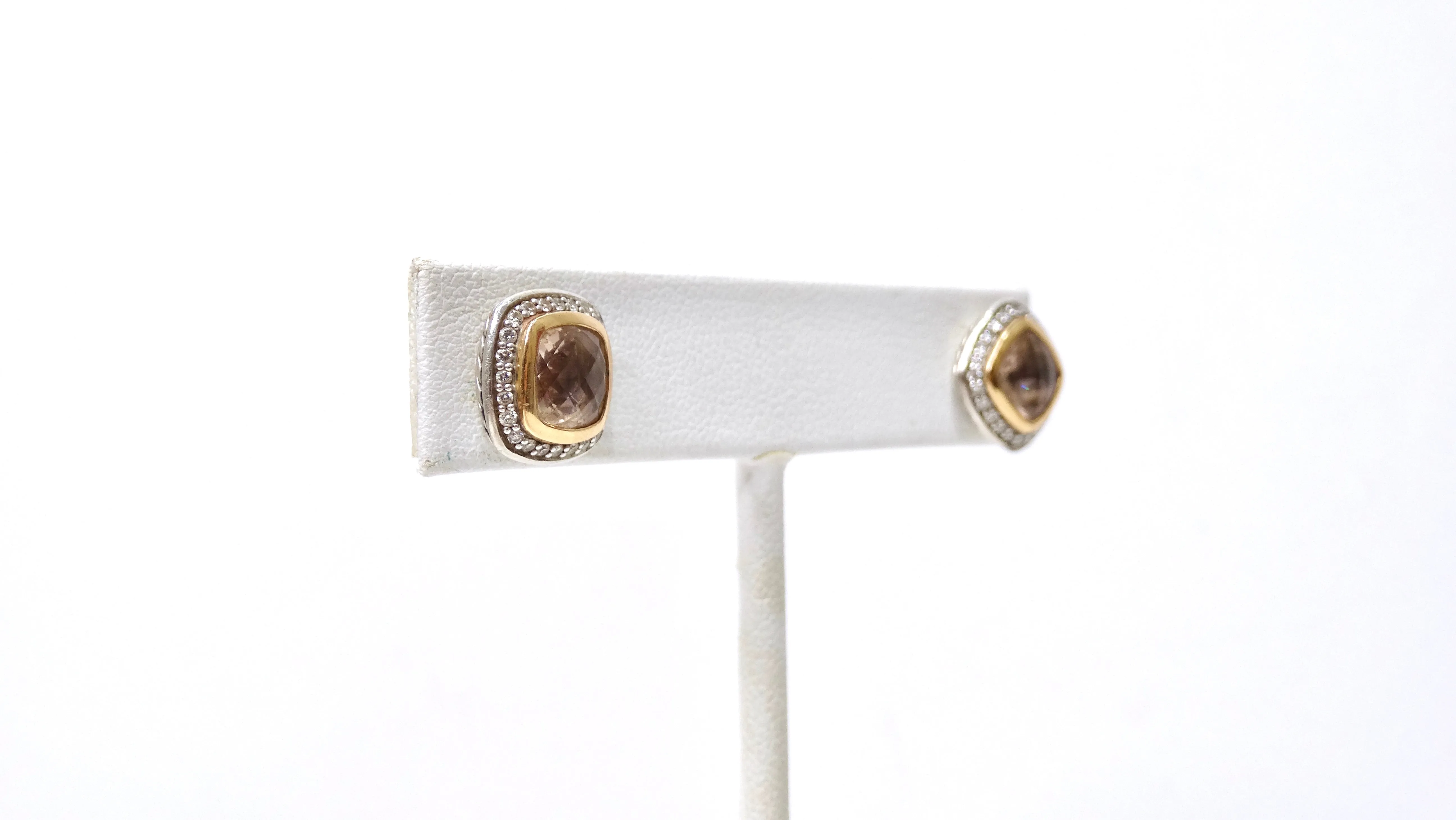 David Yurman Sterling Silver Petite Albion with Morganite and Diamonds