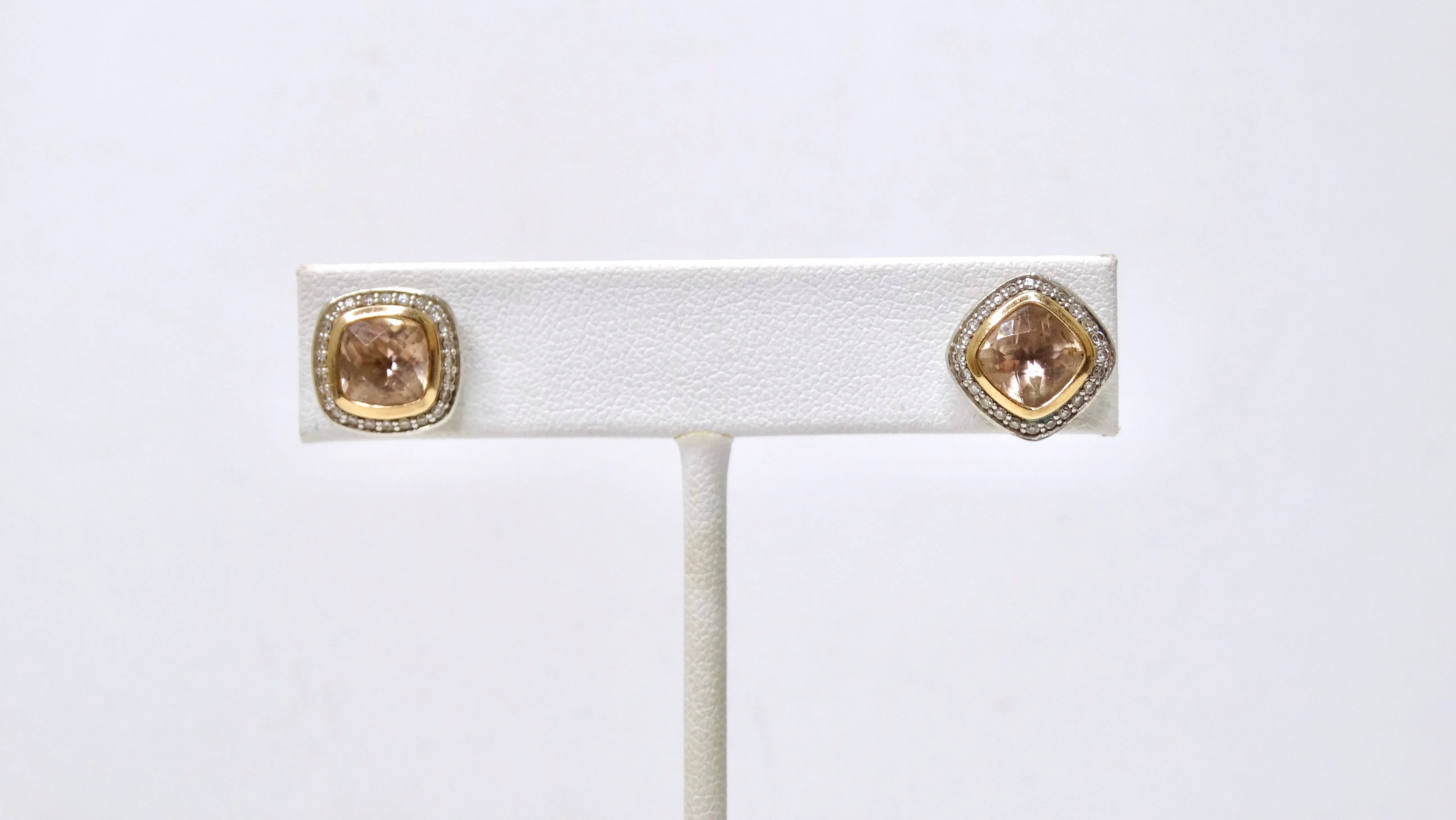 David Yurman Sterling Silver Petite Albion with Morganite and Diamonds