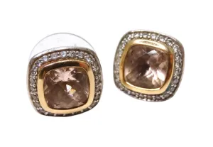 David Yurman Sterling Silver Petite Albion with Morganite and Diamonds
