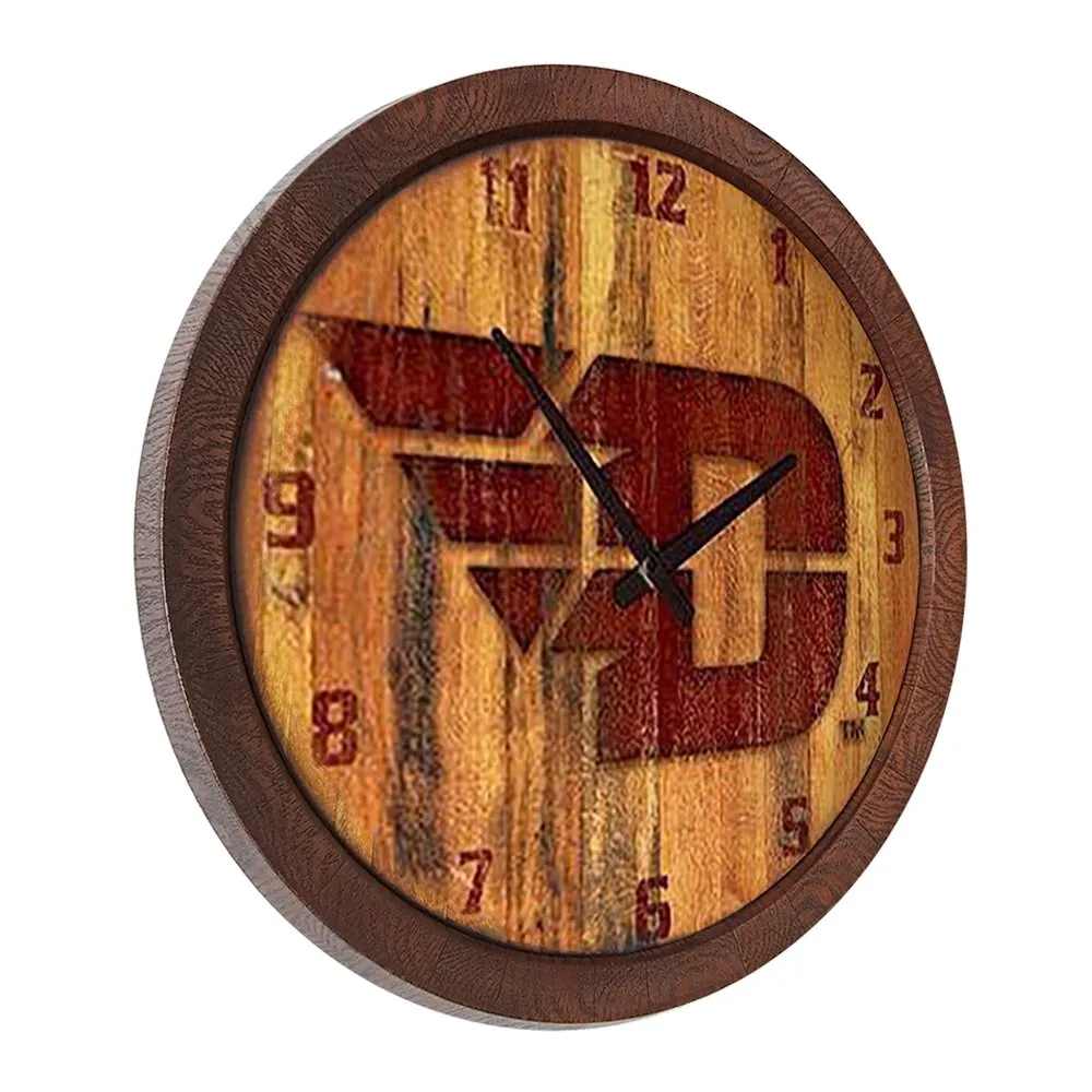 Dayton Flyers: Branded "Faux" Barrel Top Wall Clock