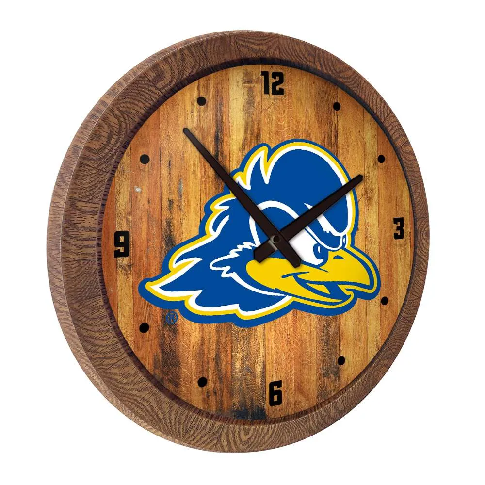 Delaware Blue Hens: "Faux" Barrel Top Wall Clock