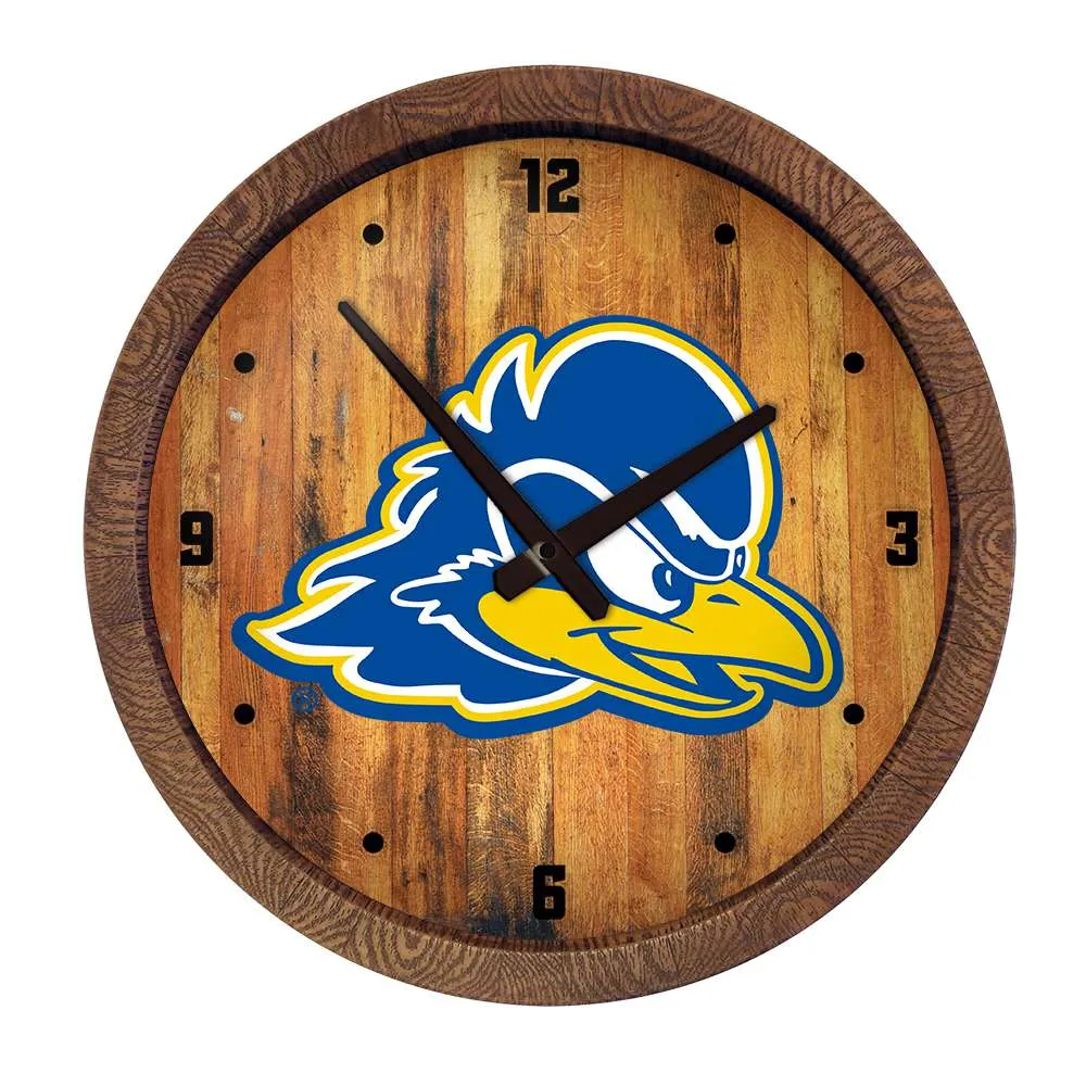 Delaware Blue Hens: "Faux" Barrel Top Wall Clock