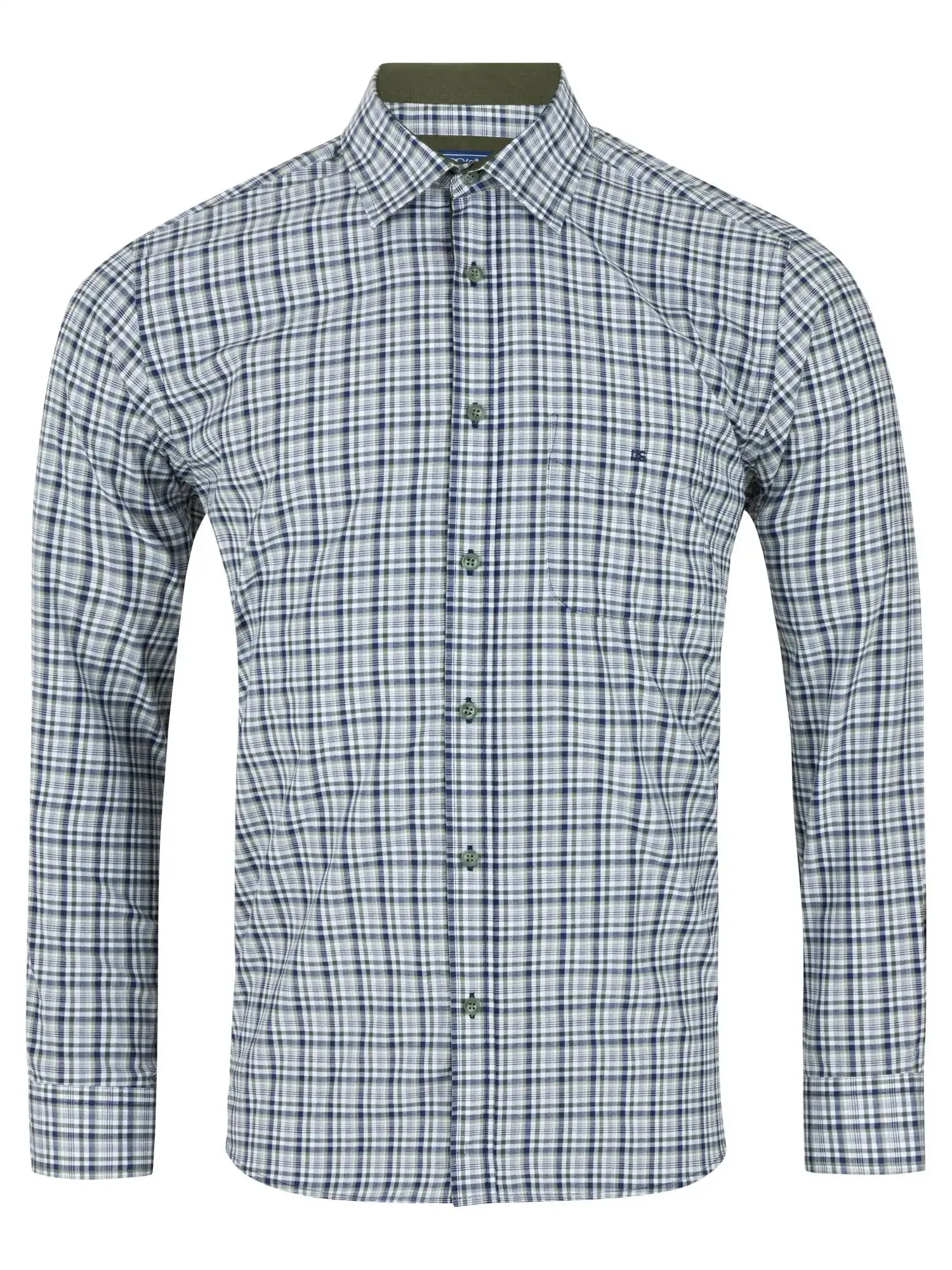 DG's Drifter LS Check Shirt 14658/36 Green/Blue