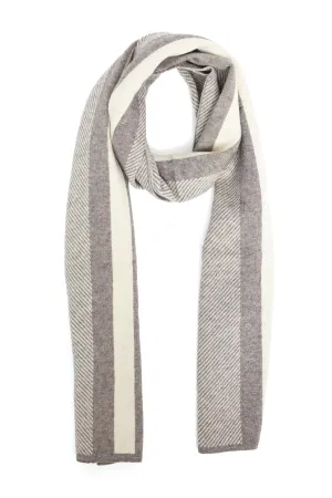 DIAGONAL HERRINGBONE SCARF-KHAKI