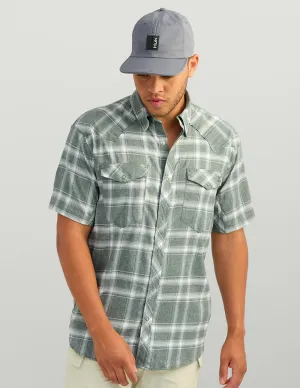 Diamond Back Plaid Short Sleeve Button-Down