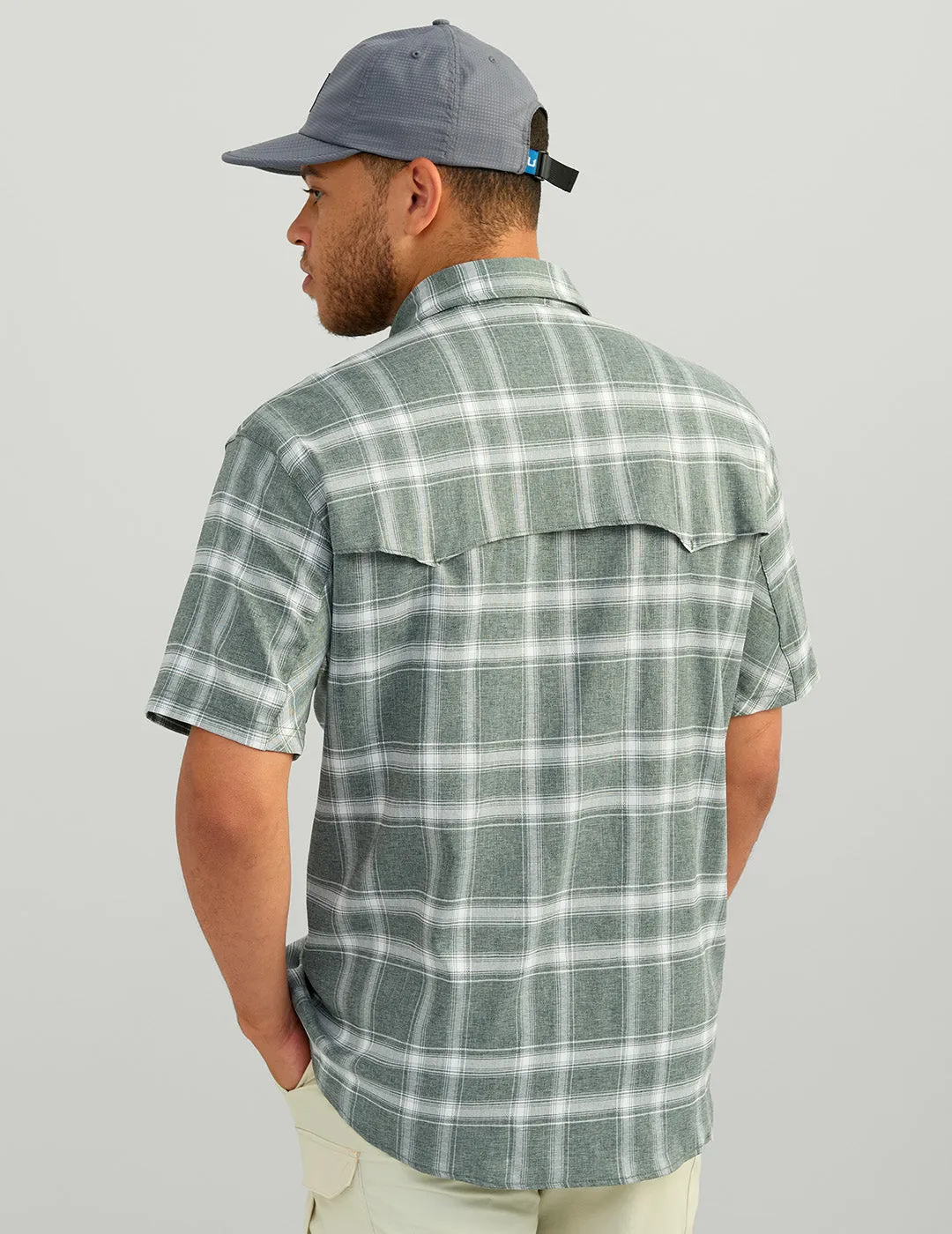 Diamond Back Plaid Short Sleeve Button-Down