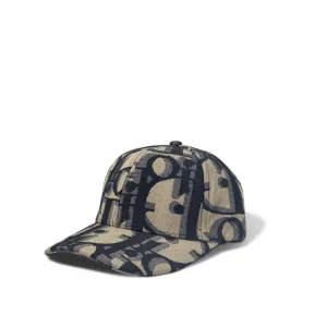 Dior Oblique Graphic Logo Jacquard Cap – Beige & Black Edition