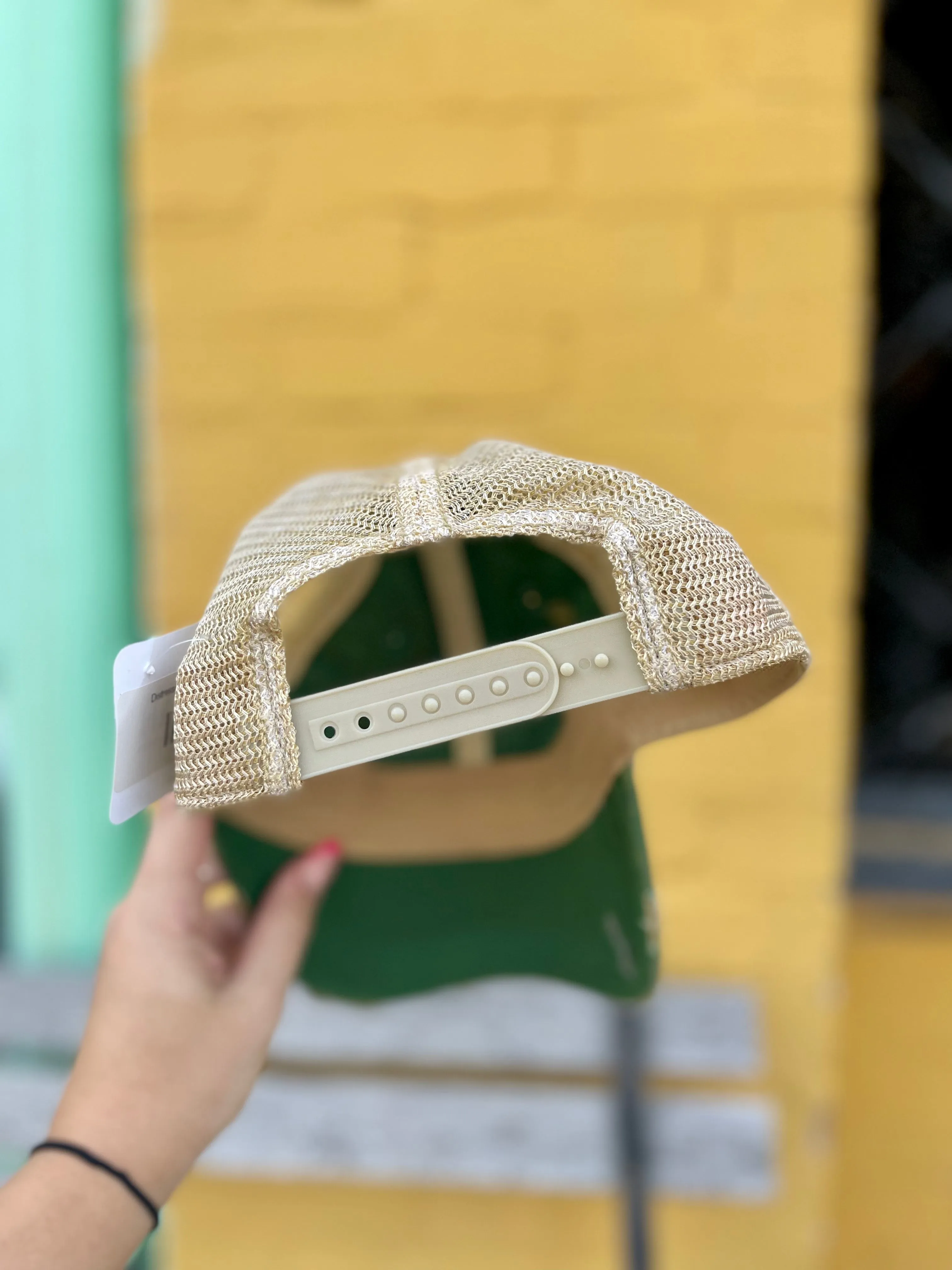 Distressed Washed Trucker Hat || Football Patch