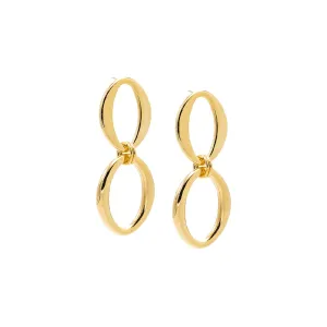 Double Open Oval Drop Stud Earring