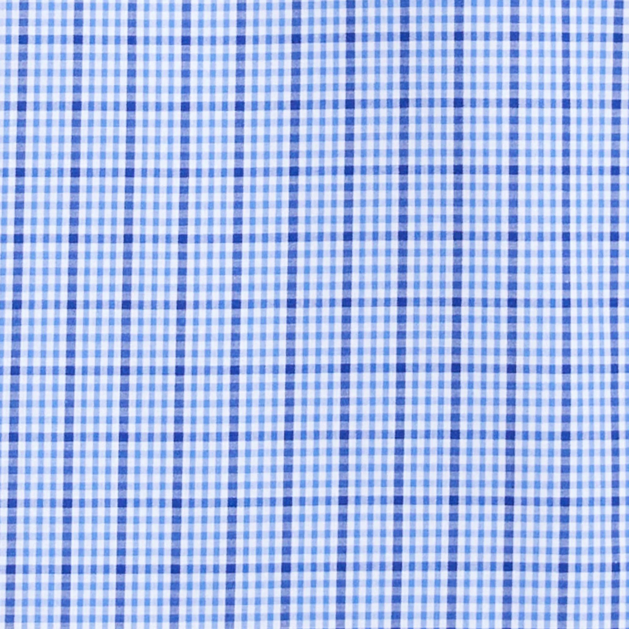 Duchamp London Blue Mini Check Dress Shirt