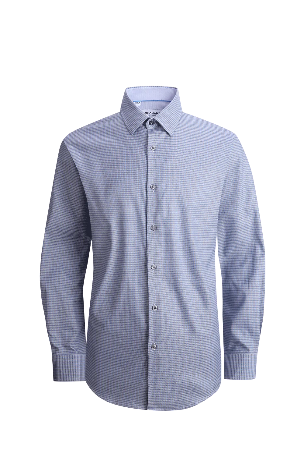 Duchamp London Grey Mini Check Dress Shirt