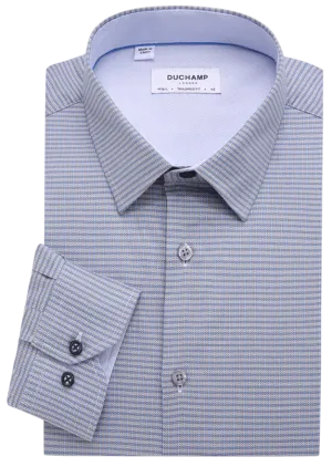 Duchamp London Grey Mini Check Dress Shirt